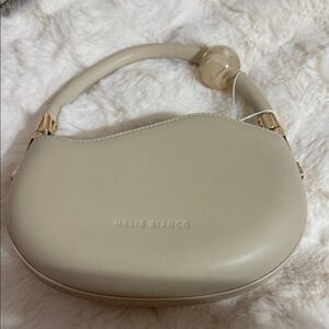 Melie Bianco Elegant Beige Shoulder Bag